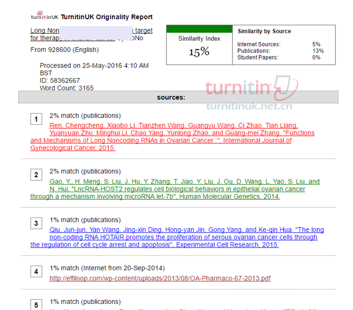 Turnitin UK highest matches检测报告1