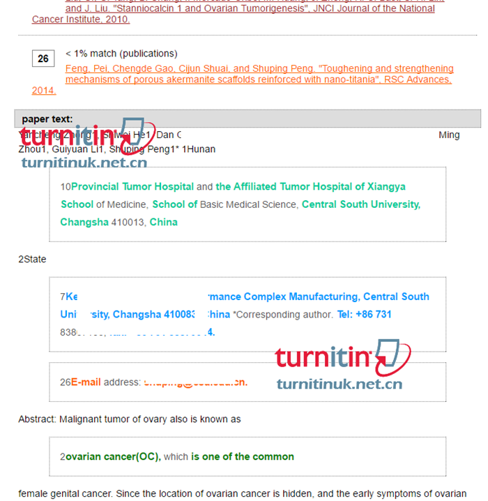 Turnitin UK highest matches检测报告2