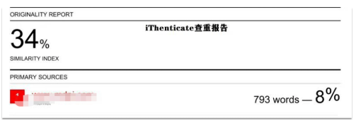 ithenticate查重官网的crosscheck查重成果